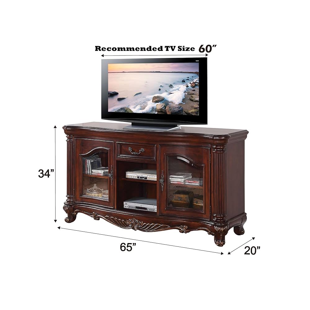 Acme Remington Brown Cherry TV Stand : Amazon.ca: Home